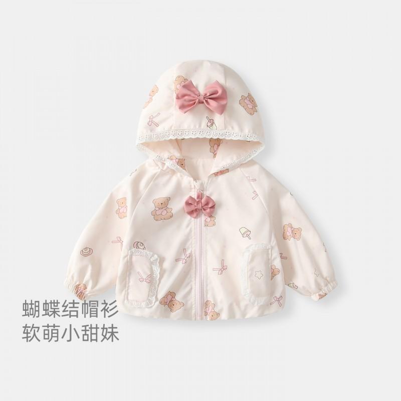 Girls Jacket 2026 Toddler Outerwear Lightweight Casual Hoodless Coat 1-3 Years Old