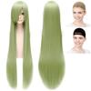 CaseEden Cosplay Wig, Premium Long, 100cm, Heat Resistant, Light Moss Green and Dull Green, WIG6179