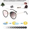 Delicate Hinges Round Frame Ultra-light Oversized Comfortable Photochromic Progressive Multifocal Reading Glasses +0.75 To +4