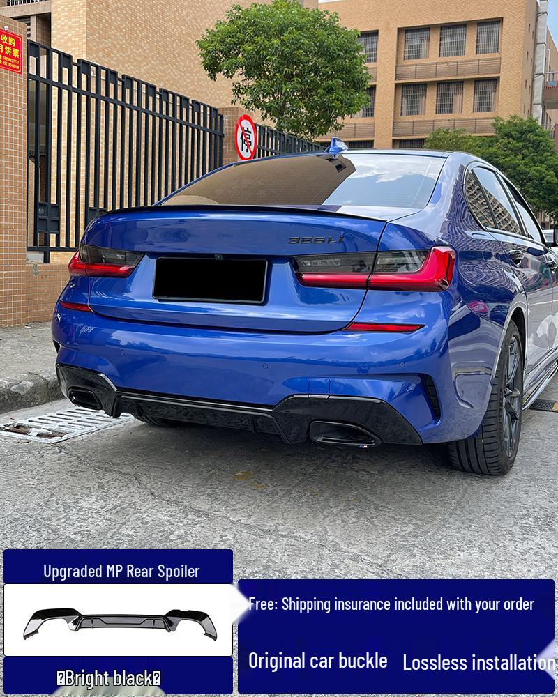 Комплект переднего сплиттера и бампера для BMW 3 серии 20-25 - Черный MP