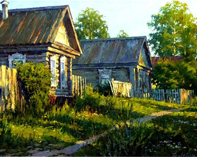 5D DIY Алмазная картина Новый Пейзаж Весна Сельский дом Алмазная вышивка Крестом Цветочные ветки Собака Животные Стразы Мозаика Домашний декор