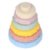 6Pcs Baby Sensory Stacking Rings Educational Squeaky Different Shapes Soft Stacking Circle Toys for