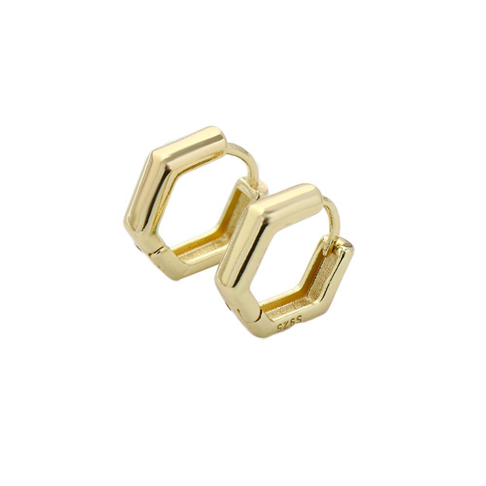 Цвет французский серебристый цвет глянцевые модные украшения серьги-гвоздики квадратные серьги-кольца шестигранные серьги