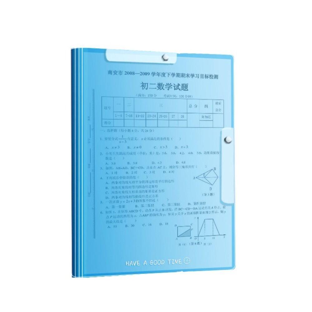A3/A4 Test Paper Storage Clip PP Business Contract Clamp High Quality Archives Storage Folder Gift