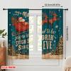 2pcs,2D plane printing Print Curtains Santa Sleigh & Snowflakes Polyester Woven (without rod) All Seasons for Living Room,