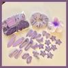 80Pcs Macaron Hair Accessories Set Cute Elastic Hair Bands Luxury Flower Claw Clip  for Women Girls