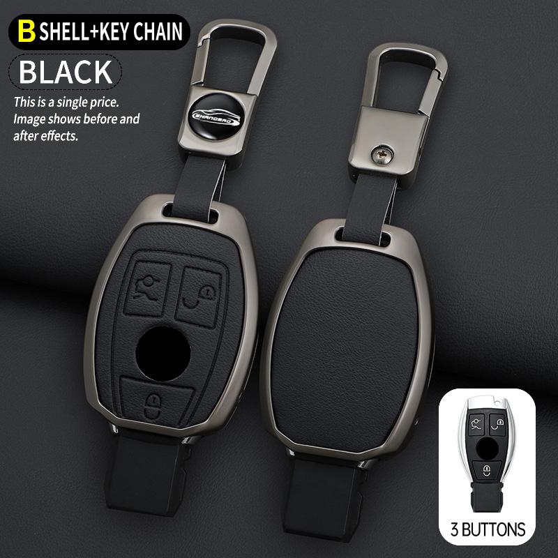 Interior Mouldings Car Zinc Alloy Leather Key Case Cover For Mercedes-Benz AMG CLS300 CLS350 S63 CLS260 W218 W219 Protection Key