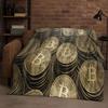 New Rich BTC Bitcoin Circuit Board Art Cartoon Flannel Blanket,Ultra Soft Warm Plush Throw for Home Bedroom Bed Sofa Cover Kids