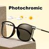 Женские Мужские Очки, Блокирующие Синий Свет, Меняющие Цвет, Модные Фотохромные Солнцезащитные Очки с Круглой Блестящей Оправой