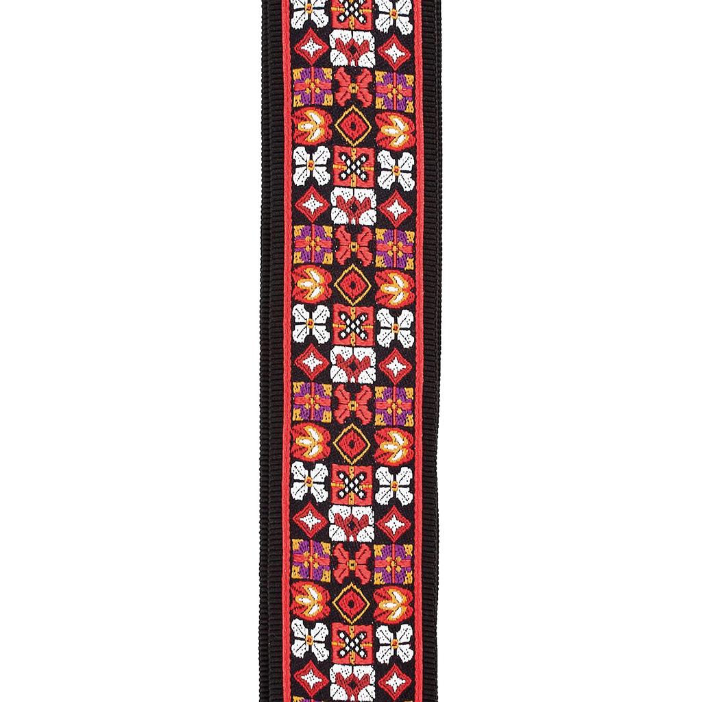 Тканый гитарный ремень 50E03 Красный Sugarties D'Addario