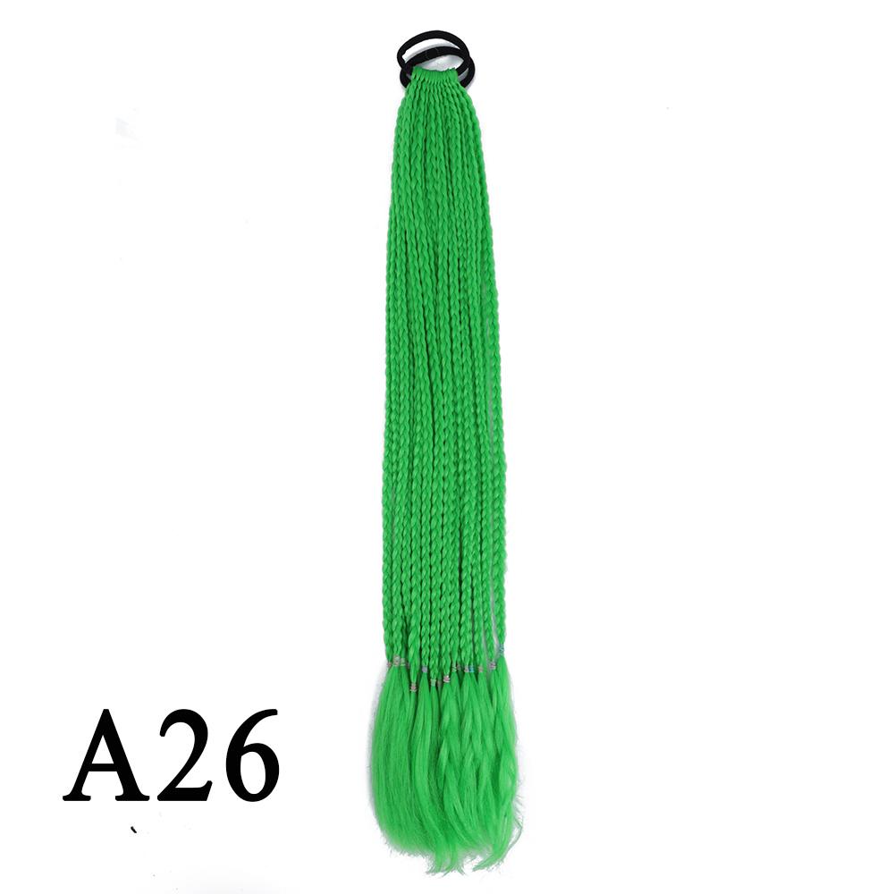 Плетеный хвост с резинкой, черный плетеный хвост ручной работы из термостойкого волокна, шиньоны с конским хвостом для девочек