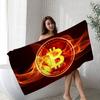 Смешное пляжное полотенце из микрофибры с принтом Bitcoin, для скалолазания, йоги, пляжа, плавания, бега, впитывающее, мягкое полотенце
