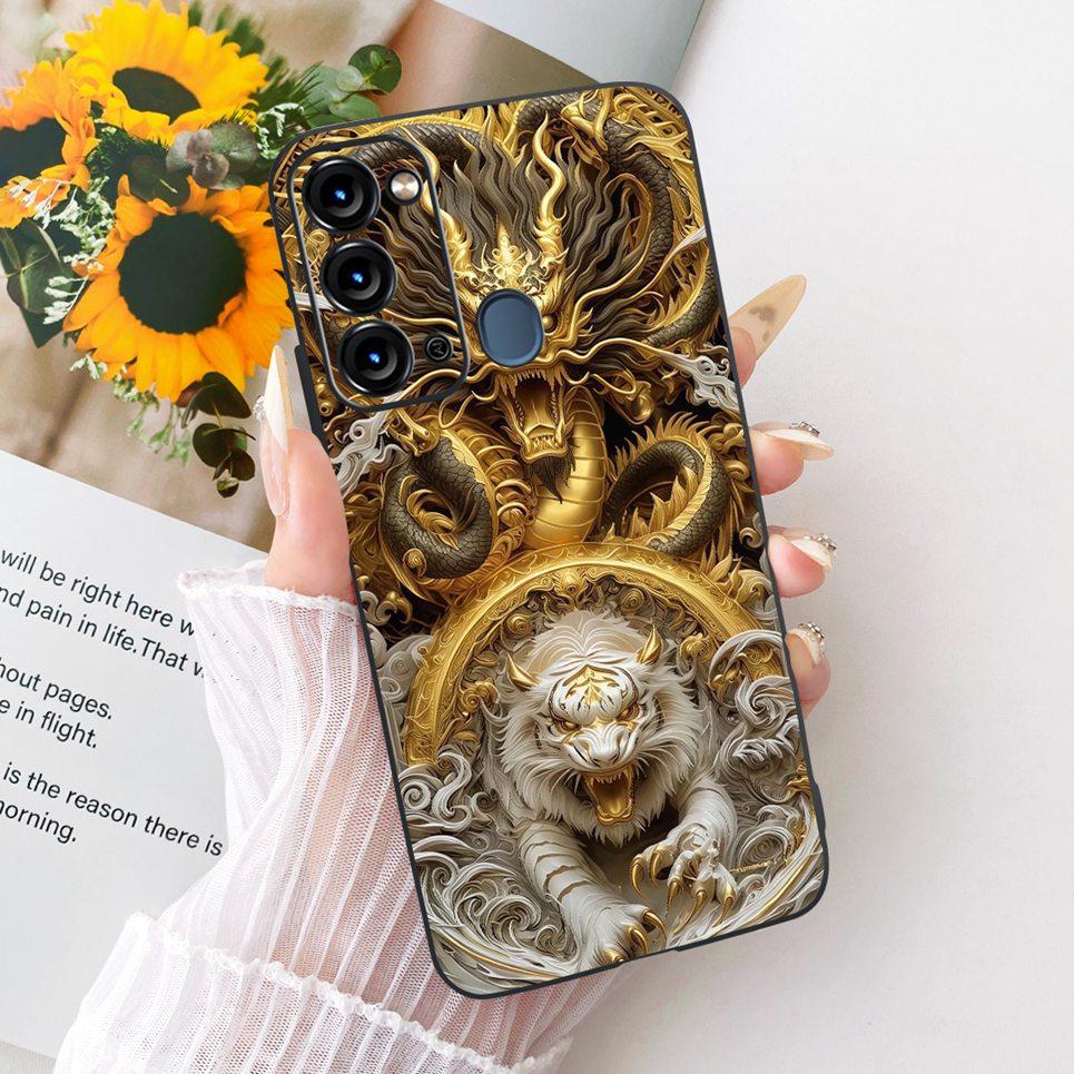 Soft Clear Silicone Casing For Itel Vision 3 Turbo Phone Case Vision 2S Cover Cartoon Cat Dragon Flower Butterfly Pattern Coque