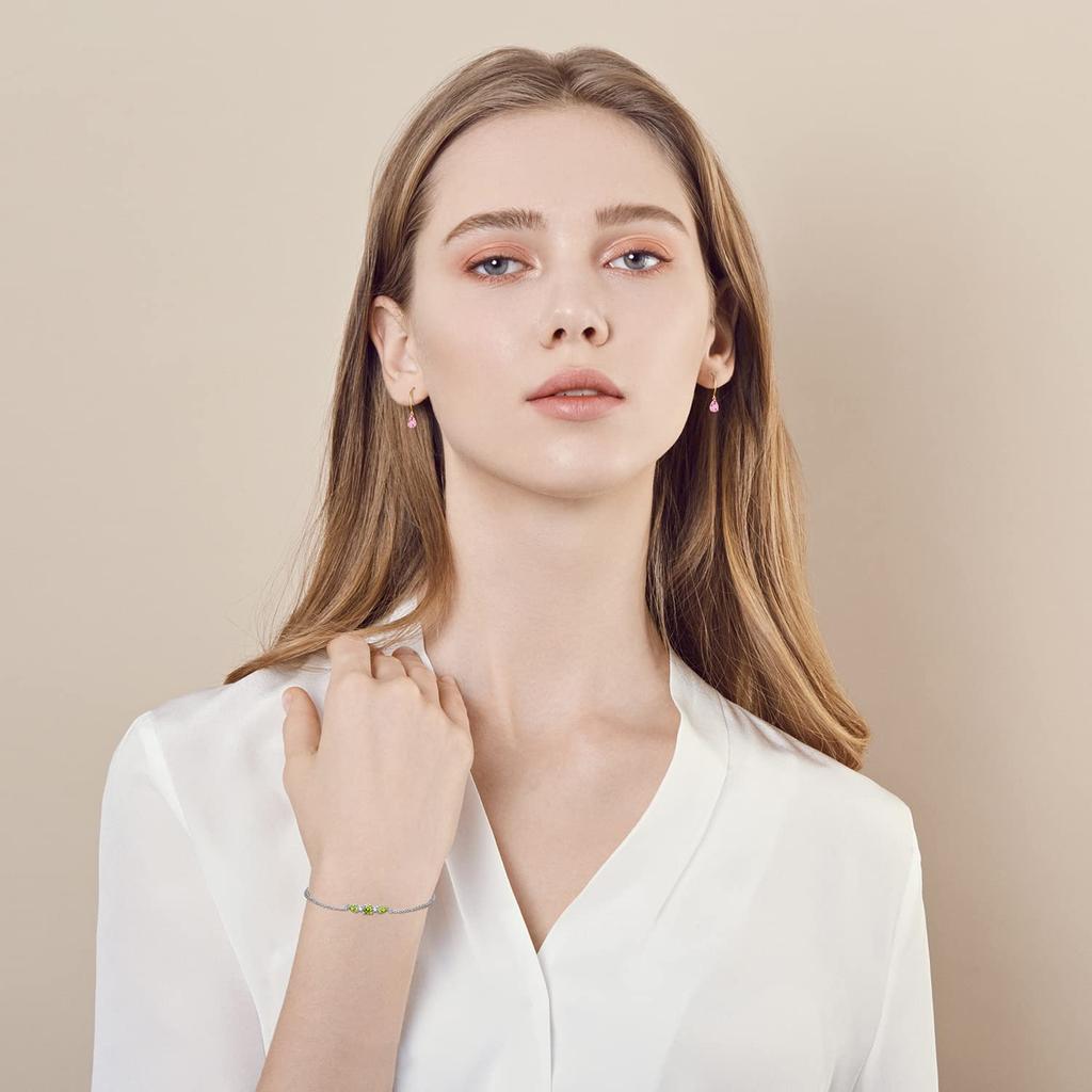 Agvana White Day Return K18 Розовое золото Серьги Турмалин Октябрьский камень 18К Крючки Серьги Подвесные аксессуары Годовщина День рождения Рождество