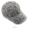 Women's warm, fluffy baseball cap for outdoor activities, solid color, plain design, and sun protection