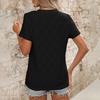 Women's Fashion Solid Color Round Neck Short Sleeved Pullover  T-shirt Top