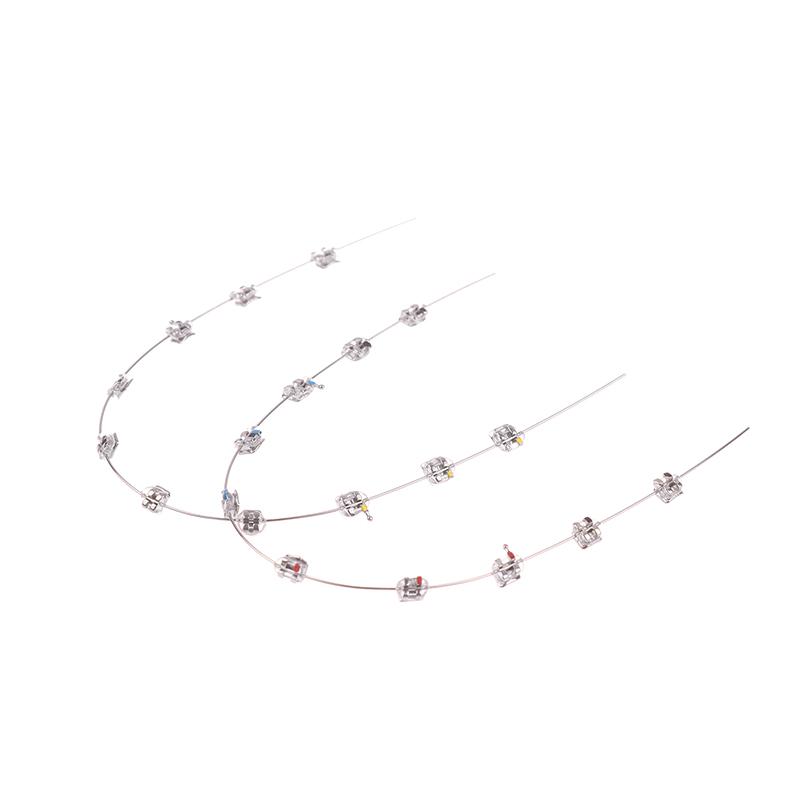 2Pcs Split Type Mini Colorful Brackets With Hook Dental Fake Braces Temporary Tooth Decoration Dental Tool