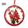 Xmas Party Hanging Ornaments 2D Flat Acrylic Christmas Ornaments, Decorative Holiday Tree Decorations Clear Picture for Gifts with Lanyard Festive