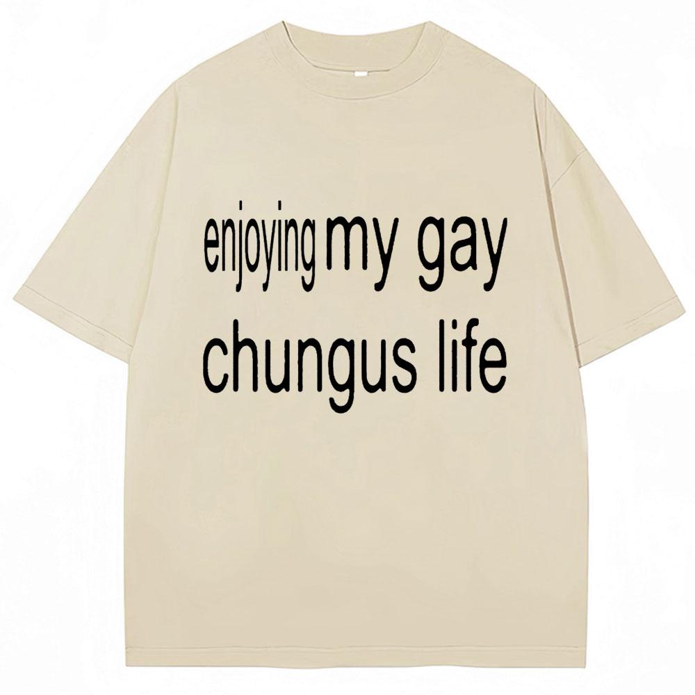 Смешная футболка Charli XCX Brat Наслаждайся моей гей-жизнью Chungus Мем Мужская Женская Футболка Оверсайз Модная Хлопковая Новинка Уличные Футболки