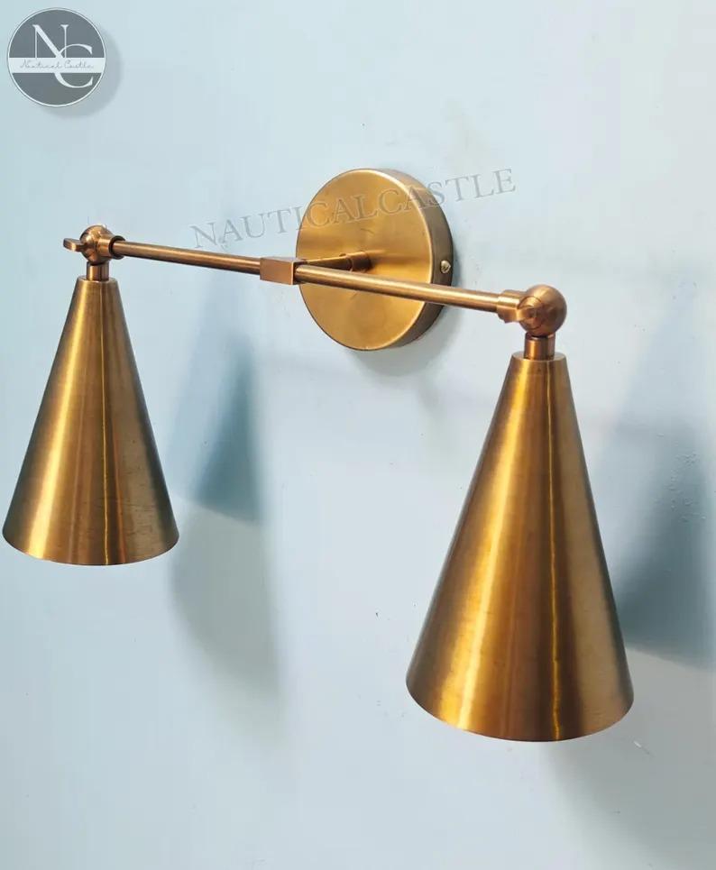1950's Mid century Brass Modern Wall Lamp Handmade Wall Sconce