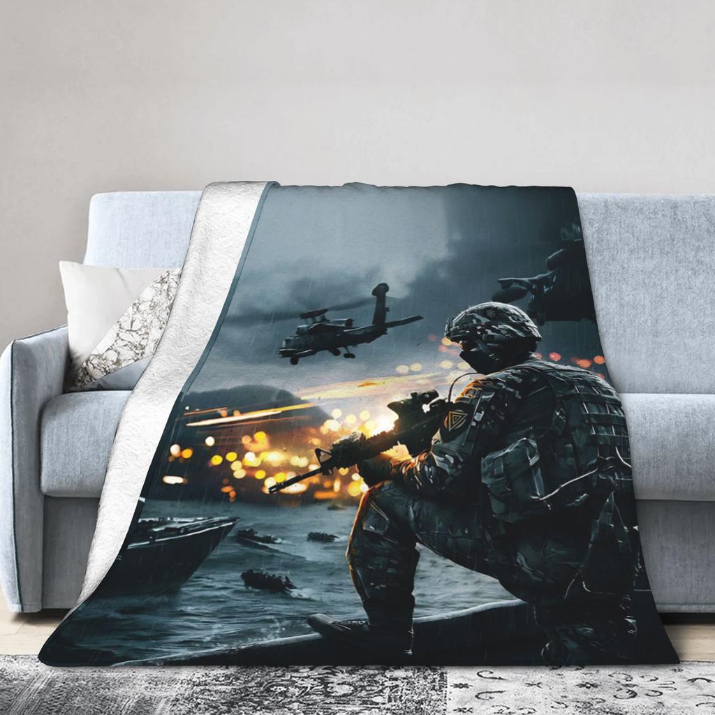 Игровые одеяла для солдат класса Battlefield BF6, стрелялки, фланелевые, теплые, пледы для покрывала, текстильный декор, для путешествий