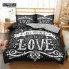 Love Words Duvet Cover Set Romantic Couple Bedding Set Microfiber 3D Love Heart Comforter Cover Single Double Full Queen Size
