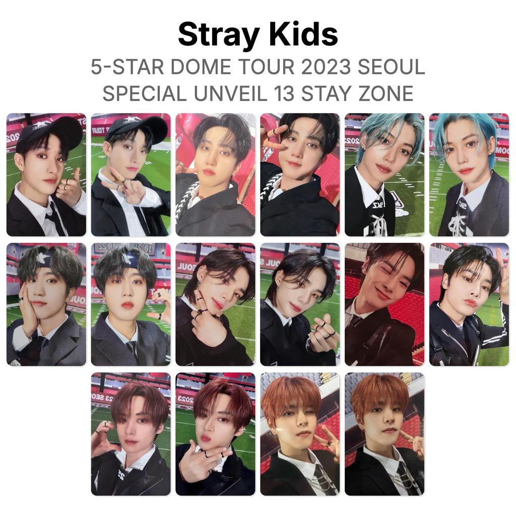 Stray Kids 5-ЗВЕЗДНЫЙ КУПОЛЬНЫЙ ТУР 2023 СЕУЛ СПЕЦИАЛЬНОЕ РАСКРЫТИЕ 13 ЗОНА ПРЕБЫВАНИЯ Официальная фотокарточка