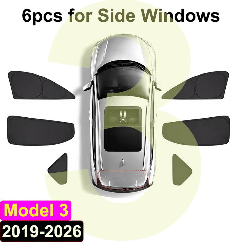 for Tesla Model 3 Highland 2024 2025 Side Window Sunshade Cover Front Rear Windshield Shading Sunshield Sun Blind Baby Protector