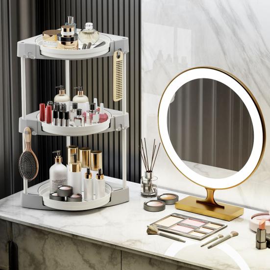 Органайзер Lazy Susan, стеллаж для хранения, большая вместимость, многослойный дизайн, вращающийся на 360 градусов