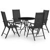 Day and Night - Day and Night Garden Dining Set 5 Pieces Aluminum and Black Textilene