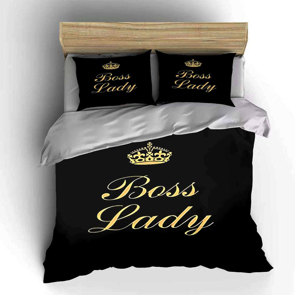 Boss Lady Crown Bedding Set Bedding Duvet Cover Set Duvet Cover Pillowcases (1 * Duvet Cover 2 * Pillowcases, without duvet insert)