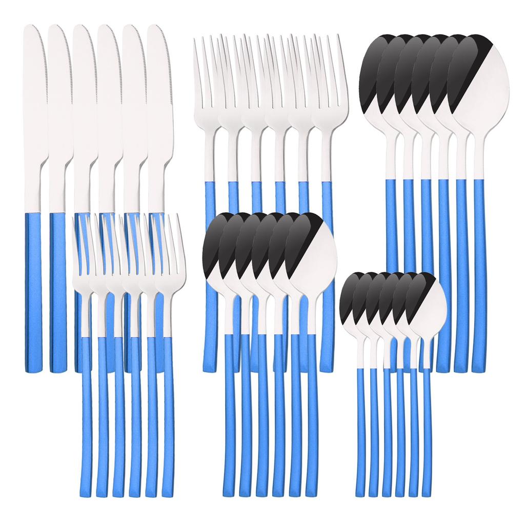 36 шт./6 компл., набор столовых приборов мятного золота, зеркало, столовые приборы из нержавеющей стали, нож, десертная вилка, чайная ложка, столовая посуда, кухонная посуда для ресторана