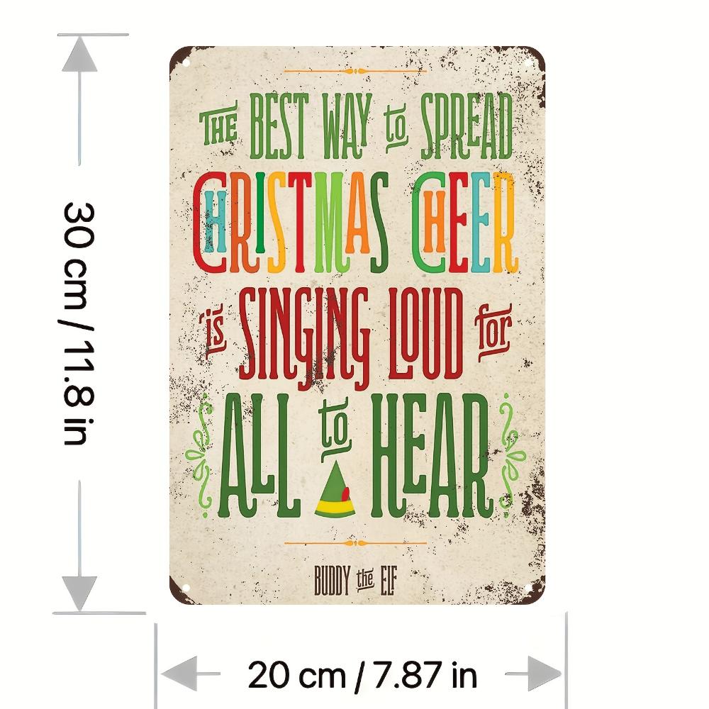 1pc Buddy Elf Merry Christmas Poster Canvas Aluminum Sign (8"x12"/20cm*30cm) Metal Aluminum Sign Vintage, Aluminum Sign for Room