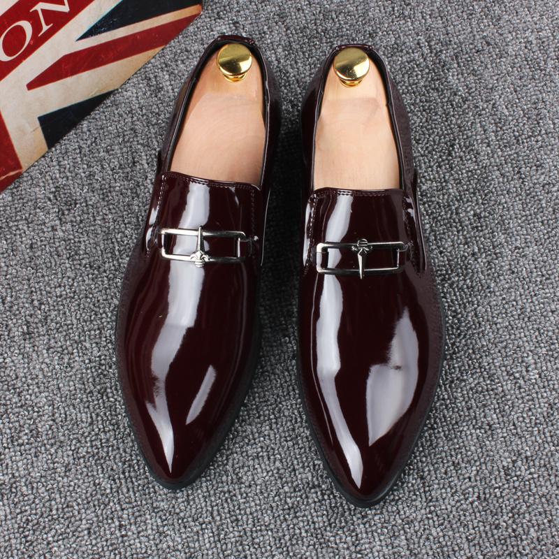 Мужская мода вечеринка выпускной туфли слипоны лакированная кожа оксфорды обувь дышащие летние лоферы дизайнерская трендовая обувь