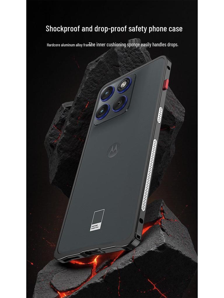 Чехол-бампер Motorola x70 Air Pro, металлический каркас, Edge 60s, застежка-морской конек, совместим с трансграничной доставкой