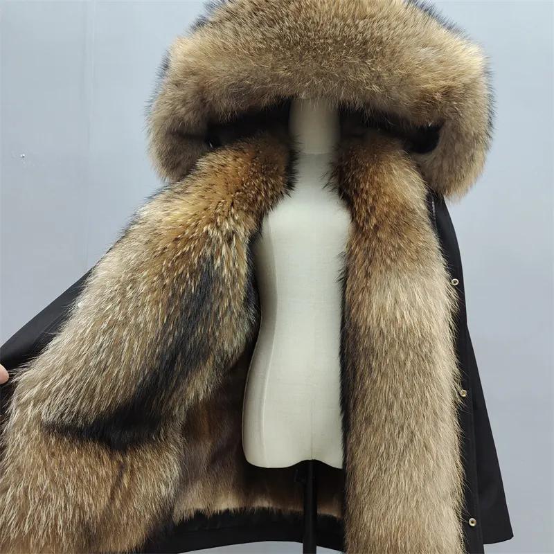 Large Fur Collar Down Jacket Men's Winter Thick Cotton Jacket Regular Hooded Outwear Fur Jacket Parka