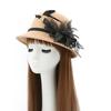 Autumn and Winter Aristocratic Gauze Feather Flower Hat Lady Mature Temperament Imitation Wool Dome