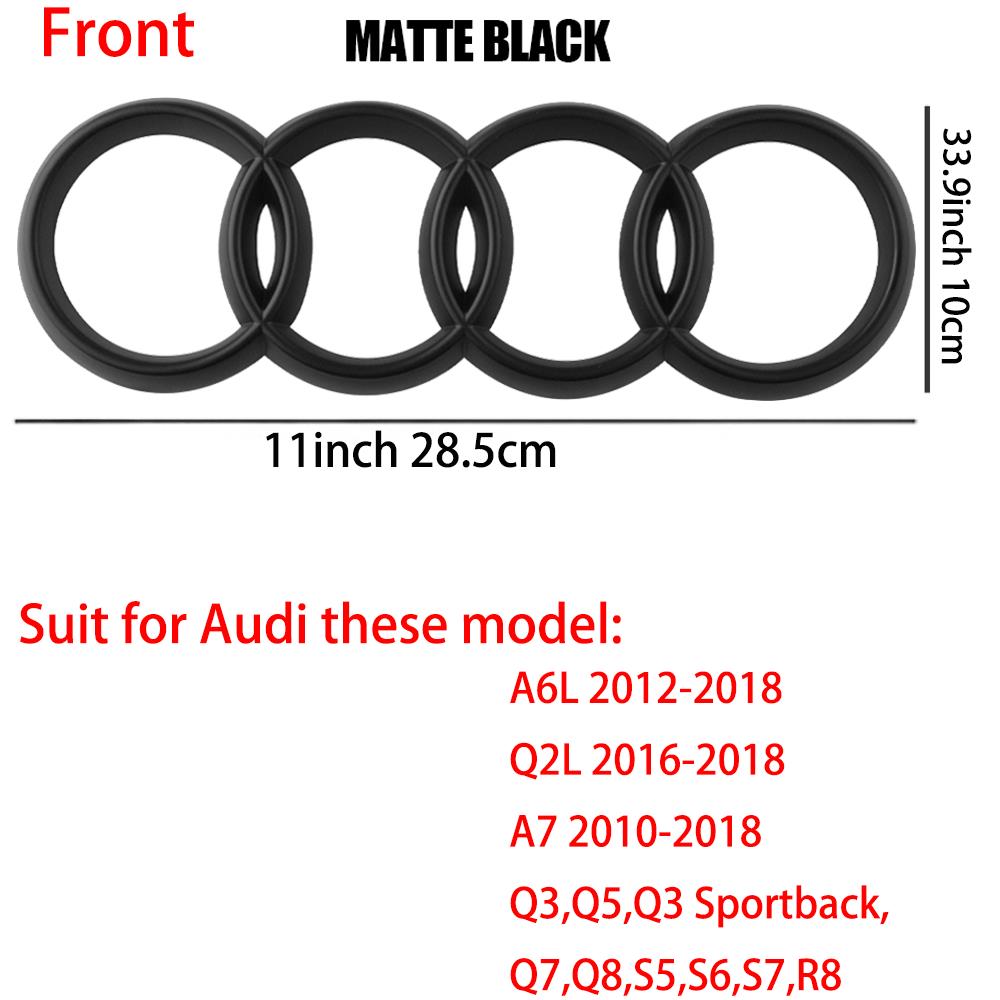 4 Rings Logo ABS Car Front Grille Hood Emblem Rear Trunk Badge Sticker Valve For Audi A3 A4 B8 8P A5 A6 A7 A8 Q2 Q3 Q5 Q7 Sline