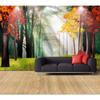 Обои 3d Большие Абстрактные Ручная Роспись Пейзаж Маслом Деревья Лес Кленовый Лист Фон Обои
