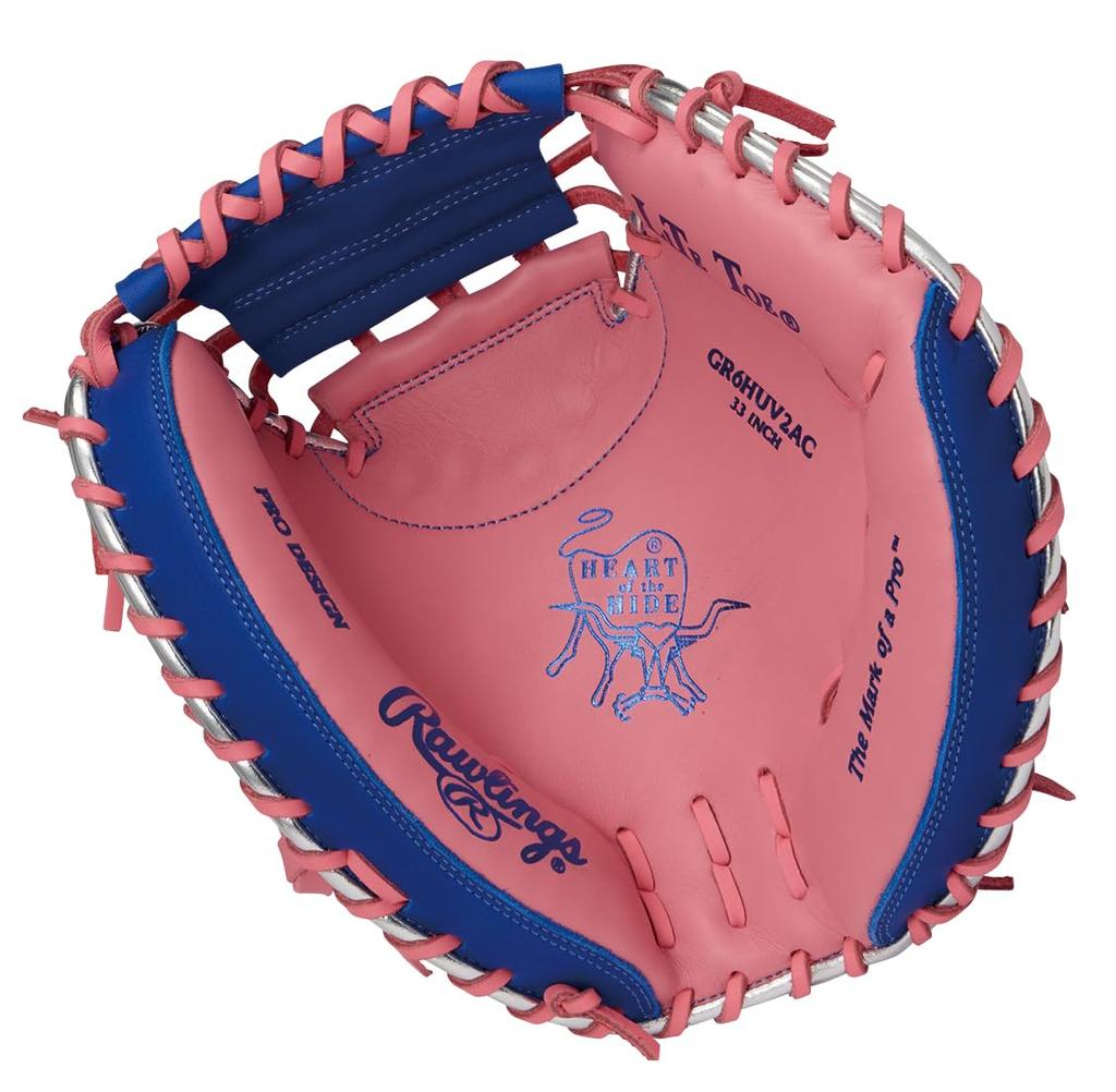 Rawlings Baseball Soft HOH UV GAPHIC N6 BASIC 33 inches Glove, Baseball, Catcher's Glove, GR6HUV2AC, Pink, (Right-handed throw)