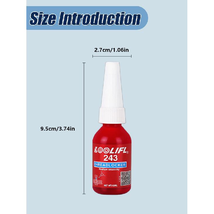 243 Thread Lock Blue Medium Strength Locking and Sealing Nuts Bolts Fasteners and Metal Can Prevent Loosening and Leakage Thread Lock3