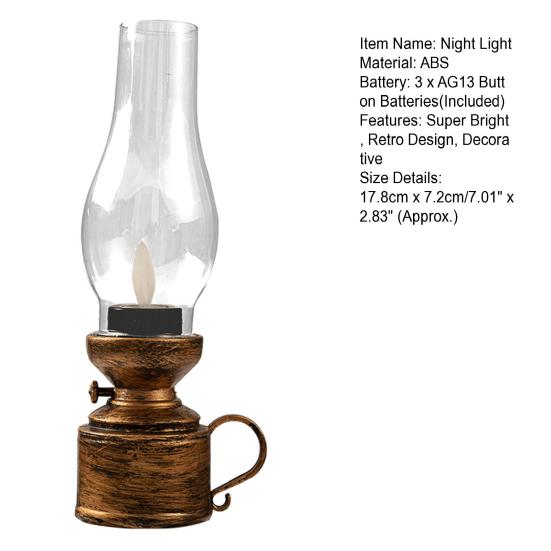 Светодиодная свеча с мерцающим фитилём, тёплый свет, безопасная, сверхъяркая, ностальгия, украшение для дома, на батарейках, 80-е, старомодная, электронная, керосиновая