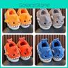 Очаровательные мультяшные тапочки-акулы для детей, нескользящие, теплые, зимние домашние тапочки