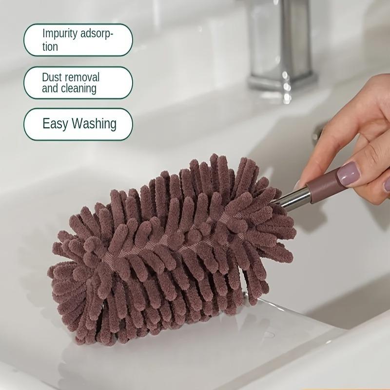 2 Мини-щетки для удаления пыли с автомобиля, выдвижные и гибкие инструменты для удаления пыли из микрофибры для уборки дома и салона автомобиля - Материал из полиэфирного волокна