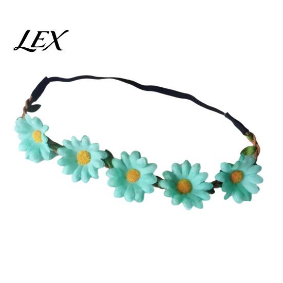 Floral Hair Accessory for Beach Vacation Sunflower/Daisy Wreath Headband Women Girls, Flower Headpiece, Adjustable Travel Photography Silk Crown