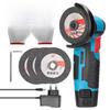 12V Brushless Mini Angle Grinder with 4 Saw Blades - Rechargeable Lithium Electric Polisher & Cutting Tool