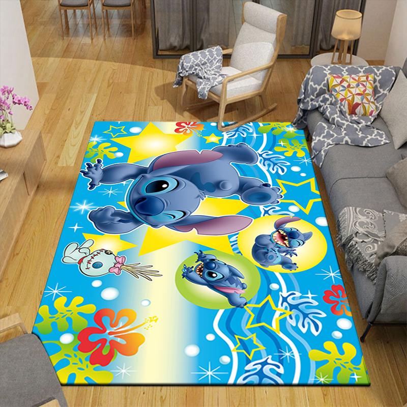 1Pc Stitch Friends Adventure Rug, Office Carpet Indoor Outdoor Doormat, Non-Slip Soft, Living Room, Christmas Halloween Gift. M928599