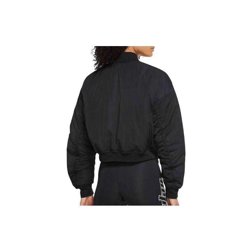 Jordan Solid Color Stand Collar Zip Jacket Women Jacket Black CW6449-010