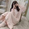 Осенне-зимняя фланелевая ночная рубашка в стиле принцессы, милый кукольный воротник, на флисовой подкладке и утолщенная, теплая, из кораллового велюра, домашняя одежда, одежда для сна