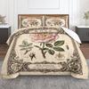 Vintage Damask Rose Botanical Vintage Illustration Yellow King Size Duvet Cover, Lightweight Duvet Cover for Summer, Quick Dry Duvet Cover Set